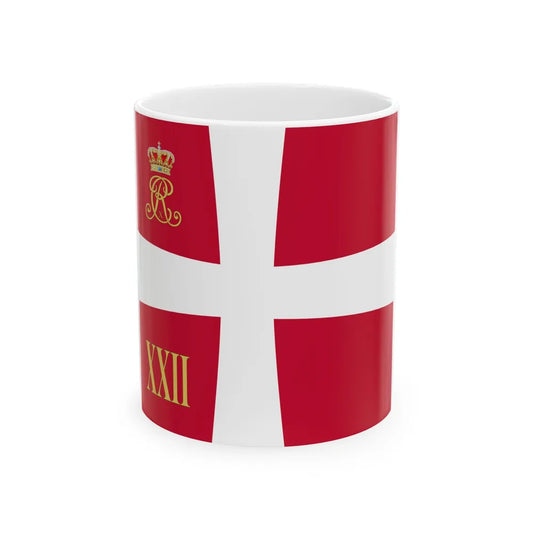 Regimental standard of 22 Battalion of Denmark 1912-1947 (Denmark) White Coffee Mug 11oz - Go Mug Yourself