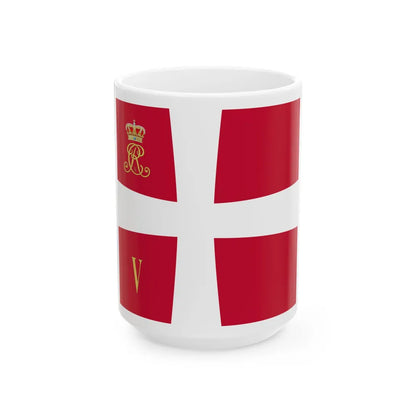 Regimental standard of 5 Battalion of Denmark 1912-1947 (Denmark) White Coffee Mug 15oz - Go Mug Yourself