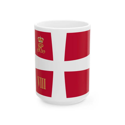 Regimental standard of 8 Battalion of Denmark 1912-1947 (Denmark) White Coffee Mug 15oz - Go Mug Yourself