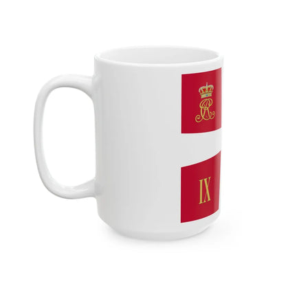 Regimental standard of 9 Battalion of Denmark 1912-1947 (Denmark) White Coffee Mug - Go Mug Yourself
