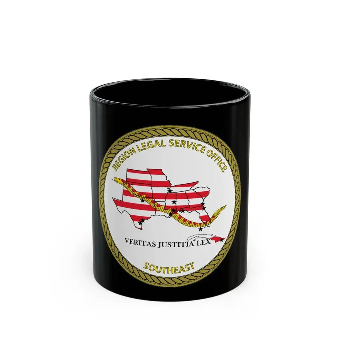 Region Legal Service Office Southeast (U.S. Navy) Black Coffee Mug 11oz - Go Mug Yourself