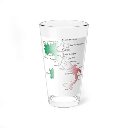 Regions of Italy with names-fr (Italy) Pint Glass 16oz 16oz - Go Mug Yourself