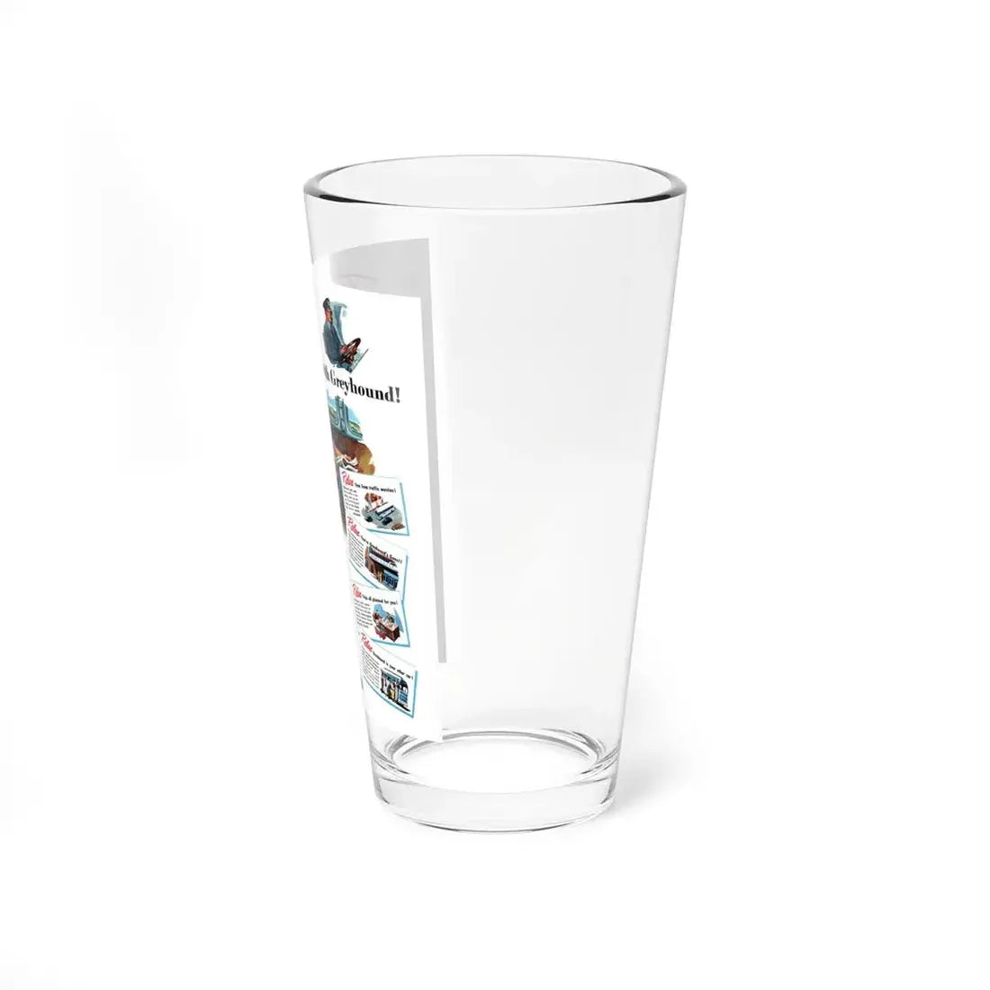 Relax... with Greyhound, advertisement, Collier's, July 31, 1948 (Magazine Illustration) Pint Glass 16oz - Go Mug Yourself