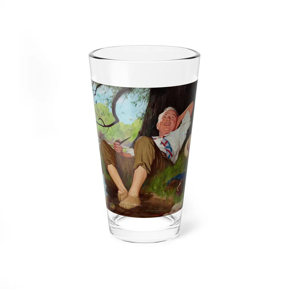 Relaxing Under a Tree (Magazine Illustration) Pint Glass 16oz-16oz-Go Mug Yourself