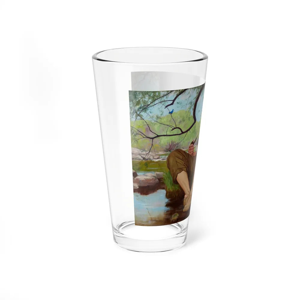 Relaxing Under a Tree (Magazine Illustration) Pint Glass 16oz-Go Mug Yourself