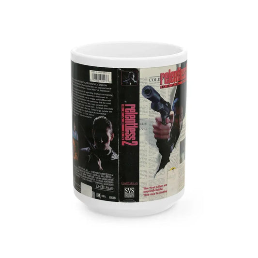RELENTLESS 2 DEAD ON (VHS COVER) - White Coffee Mug 15oz - Go Mug Yourself