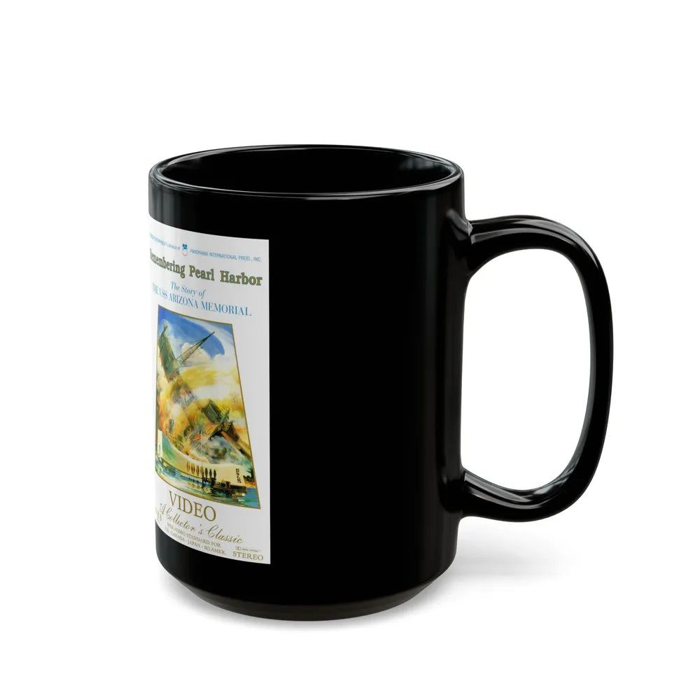 REMEMBERING PEARL HARBOR THE STORY OF THE USS ARIZONA MEMORIAL (VHS COVER) - Black Coffee Mug-Go Mug Yourself