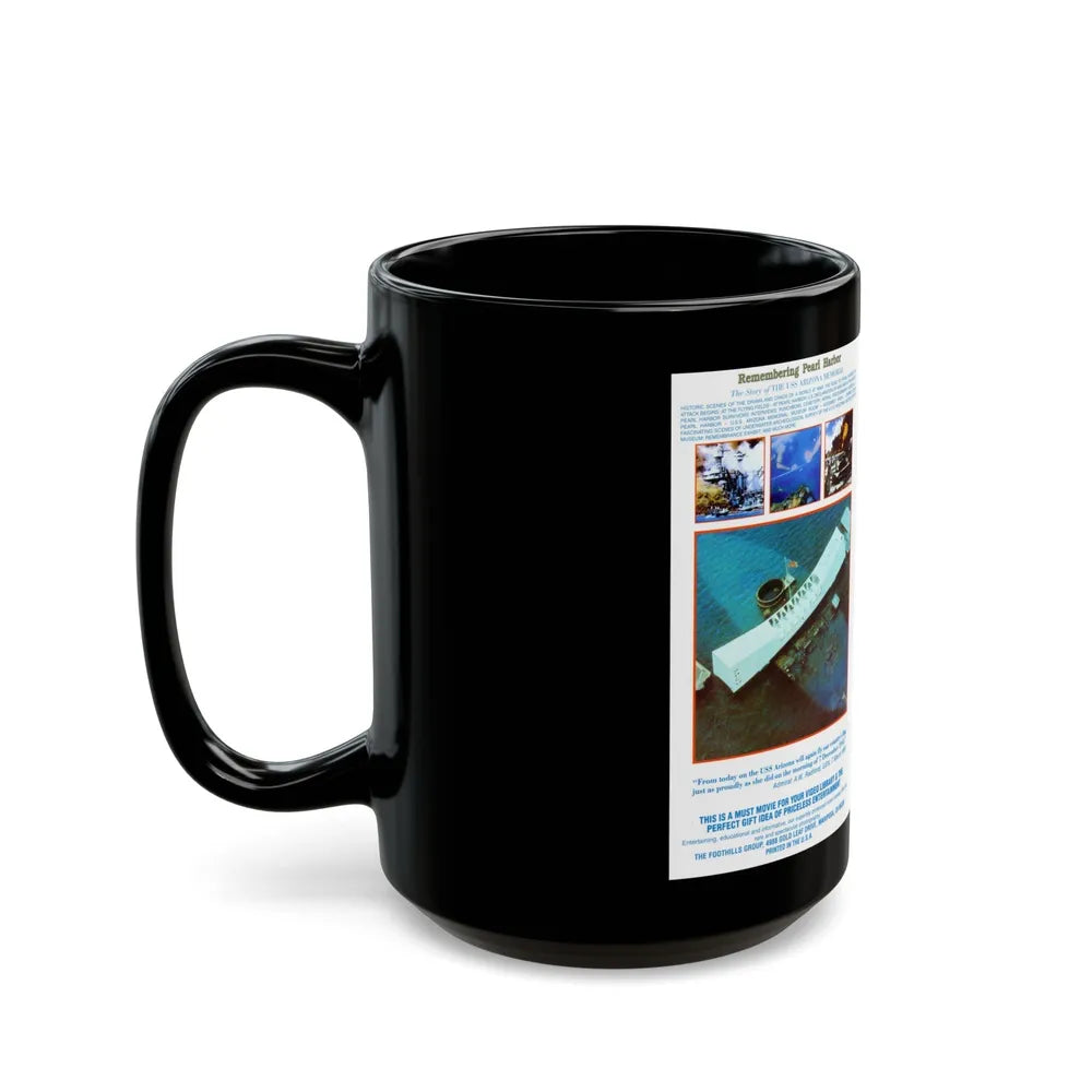 REMEMBERING PEARL HARBOR THE STORY OF THE USS ARIZONA MEMORIAL (VHS COVER) - Black Coffee Mug-Go Mug Yourself