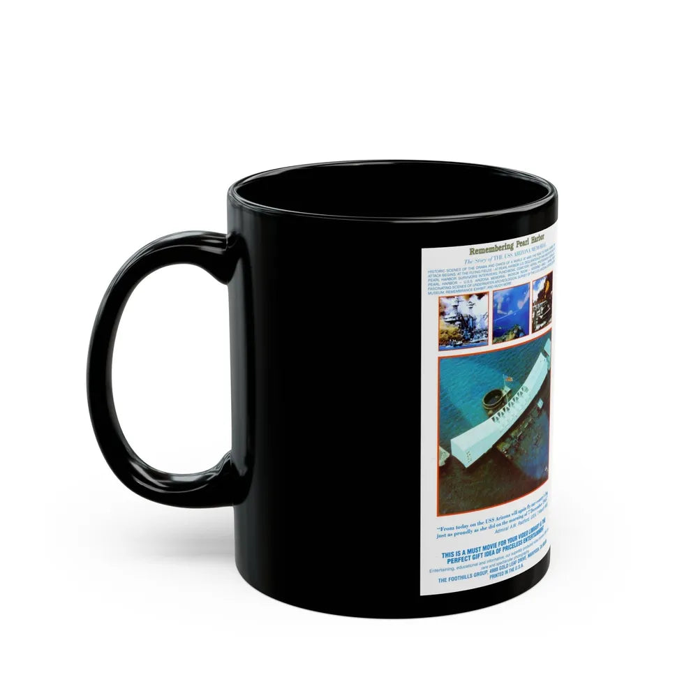 REMEMBERING PEARL HARBOR THE STORY OF THE USS ARIZONA MEMORIAL (VHS COVER) - Black Coffee Mug-Go Mug Yourself