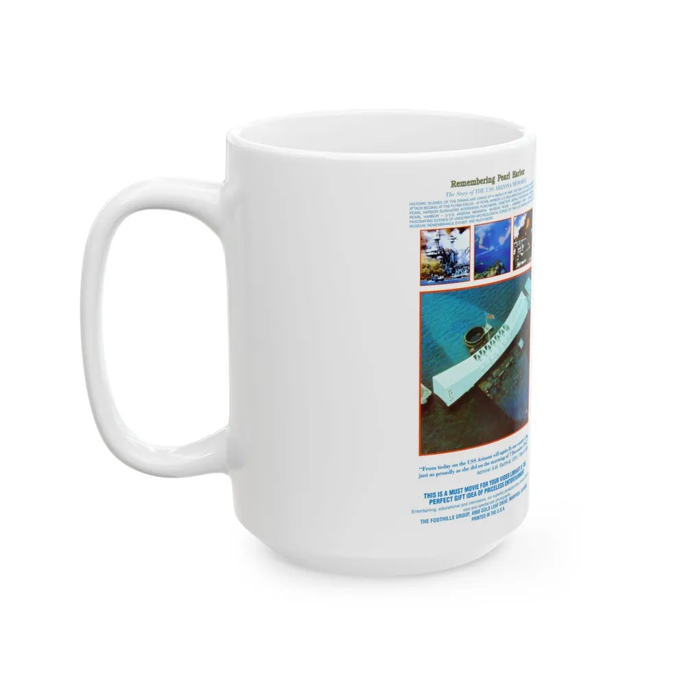 REMEMBERING PEARL HARBOR THE STORY OF THE USS ARIZONA MEMORIAL (VHS COVER) - White Coffee Mug-Go Mug Yourself