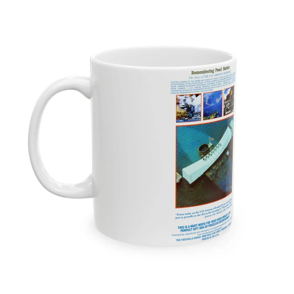 REMEMBERING PEARL HARBOR THE STORY OF THE USS ARIZONA MEMORIAL (VHS COVER) - White Coffee Mug-Go Mug Yourself