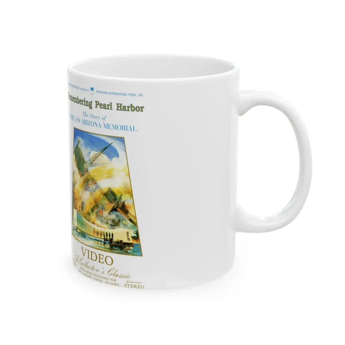 REMEMBERING PEARL HARBOR THE STORY OF THE USS ARIZONA MEMORIAL (VHS COVER) - White Coffee Mug - Go Mug Yourself