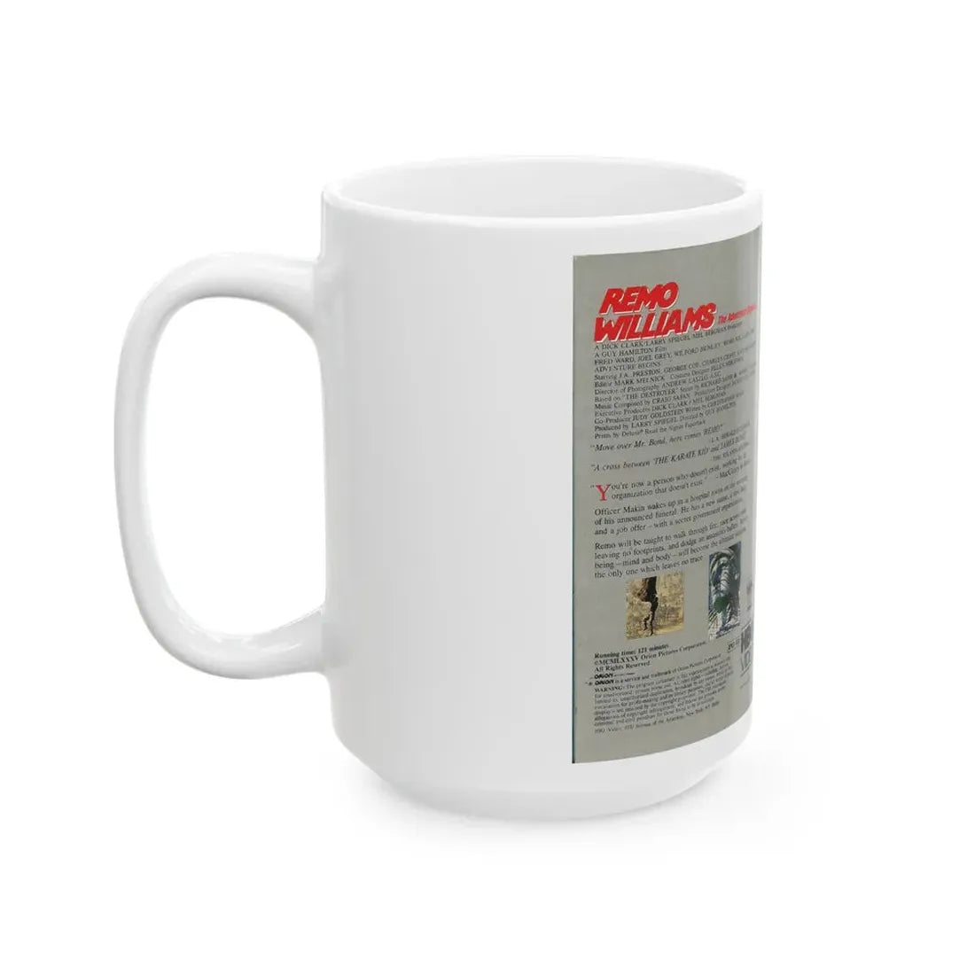 REMO WILLIAMS THE ADVENTURE BEGINS (VHS COVER) - White Coffee Mug - Go Mug Yourself