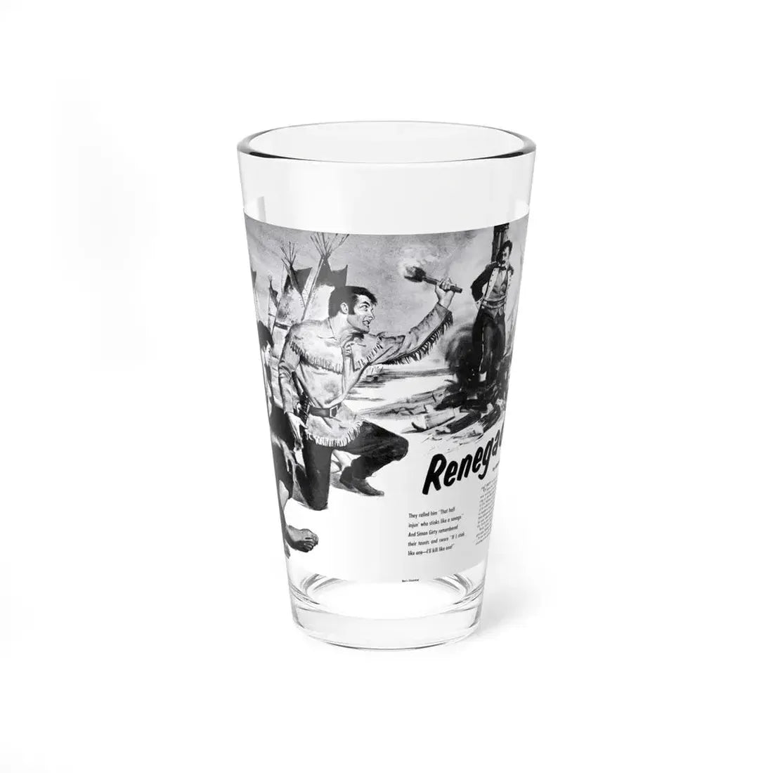 Renegade!, Man's Illustrated, February 1958 (Magazine Illustration) Pint Glass 16oz 16oz - Go Mug Yourself