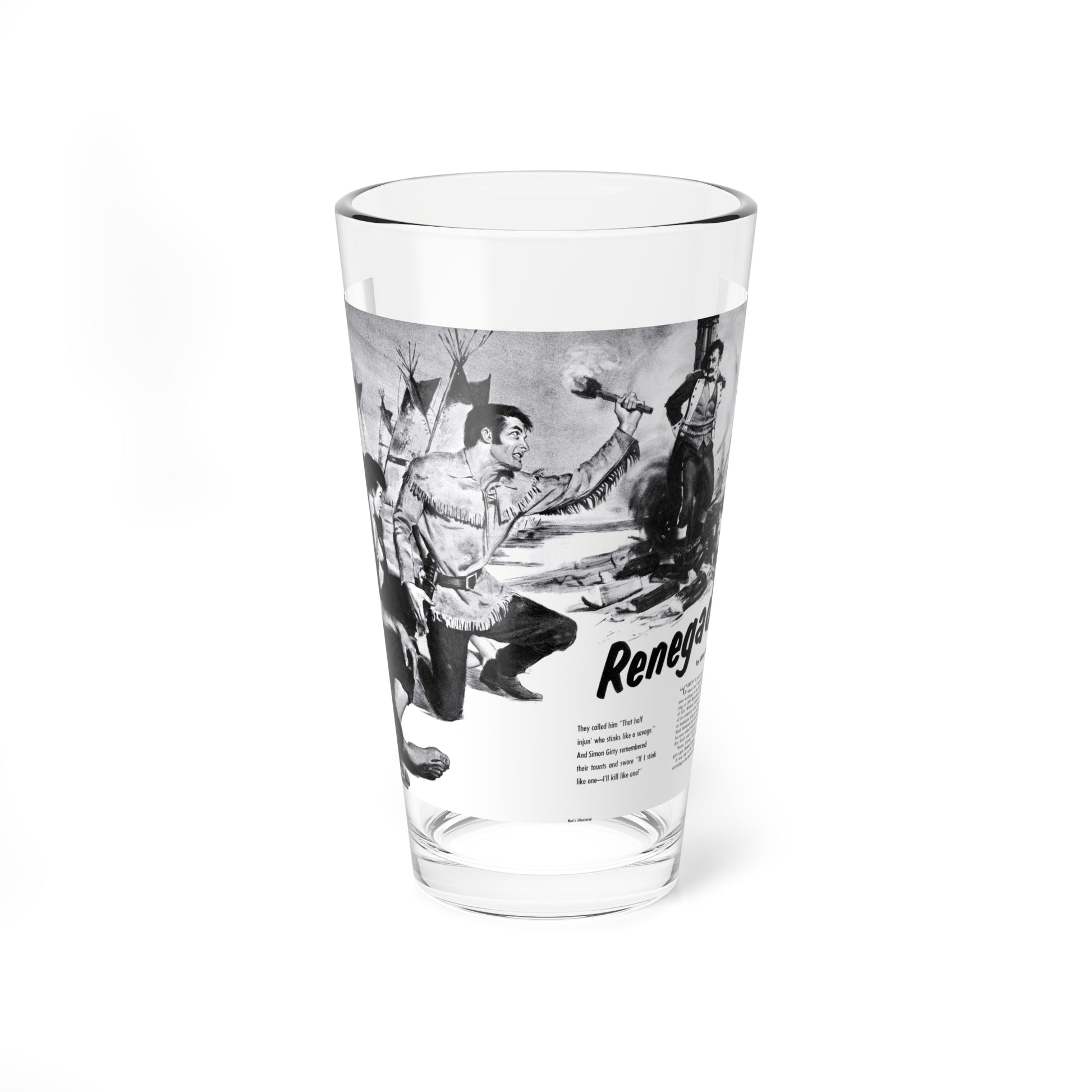 Renegade!, Man's Illustrated, February 1958 (Magazine Illustration) Pint Glass 16oz-16oz-Go Mug Yourself