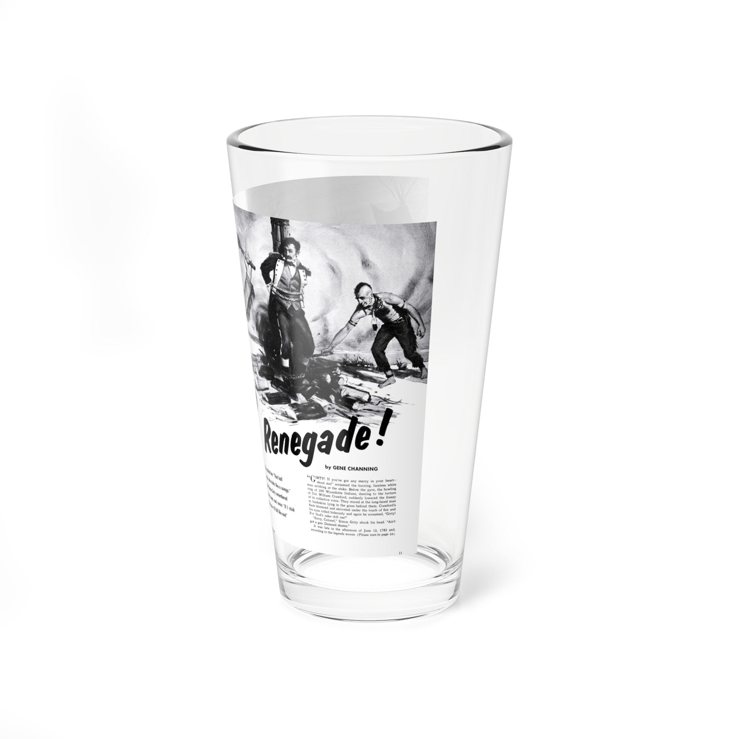 Renegade!, Man's Illustrated, February 1958 (Magazine Illustration) Pint Glass 16oz-Go Mug Yourself