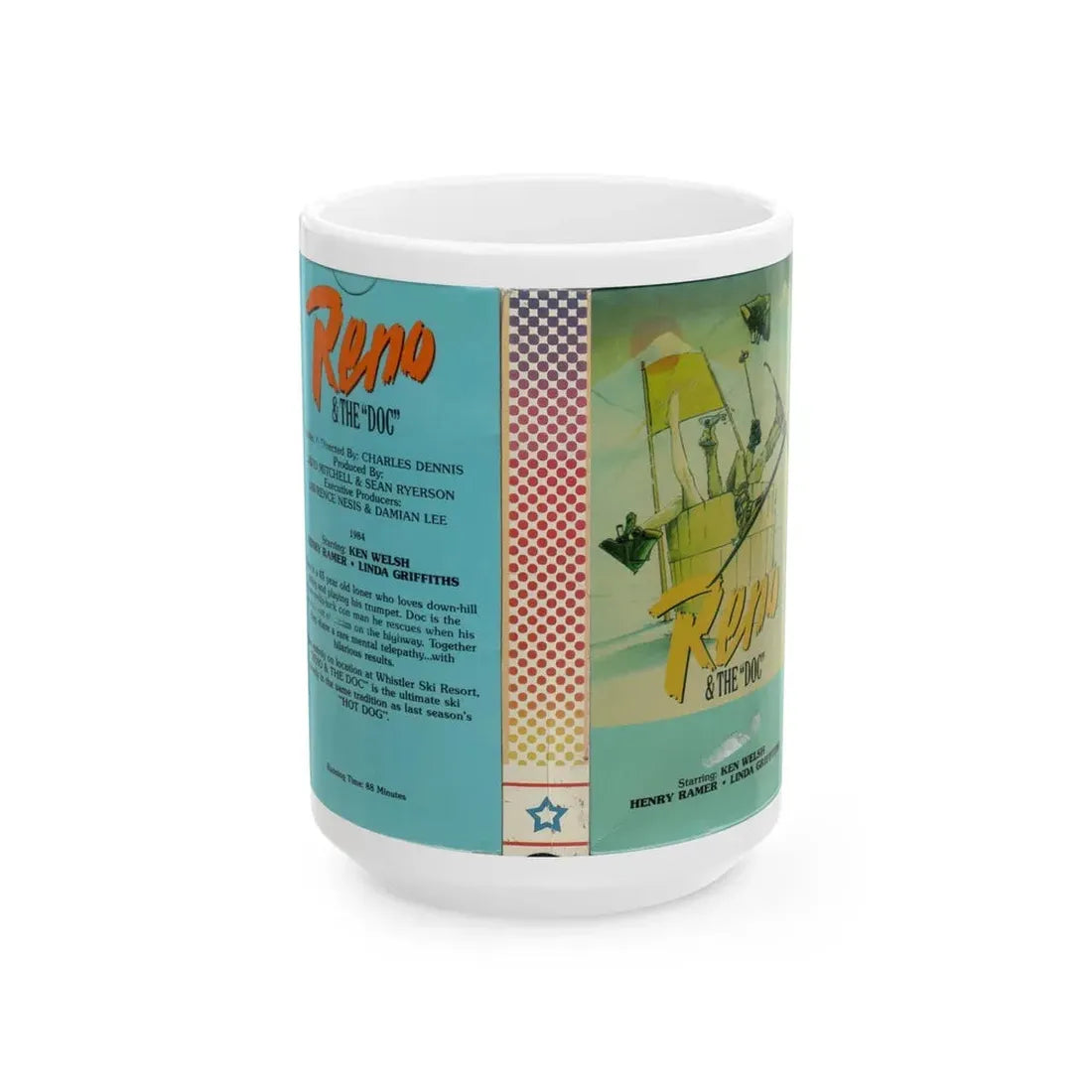 RENO AND THE DOC (VHS COVER) - White Coffee Mug 15oz - Go Mug Yourself
