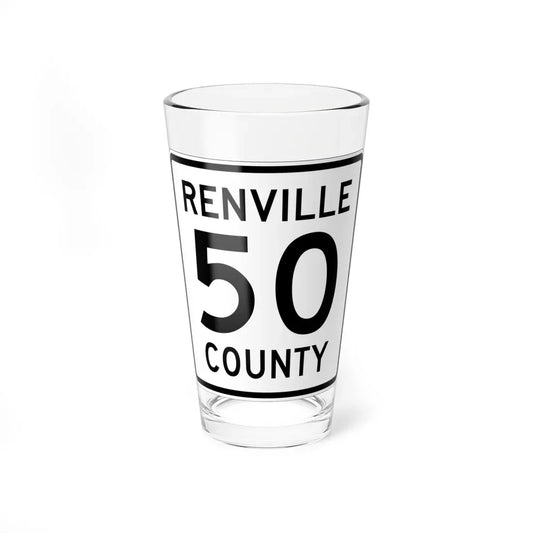 Renville County 50 MN (Minnesota) (Road Sign) Pint Glass 16oz 16oz - Go Mug Yourself