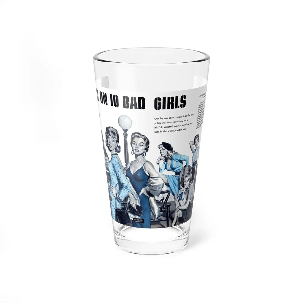 Report On 10 Bad Girls, Male magazine, March 1958 (Magazine Illustration) Pint Glass 16oz-16oz-Go Mug Yourself