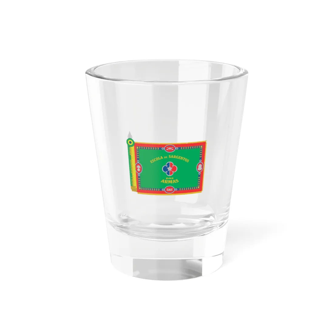 Reproducao do Estandarte-Distintivo da Escola de Sargentos das Armas - ESA de 1952 (Brazil) Shot Glass 1.5oz 1.5oz - Go Mug Yourself