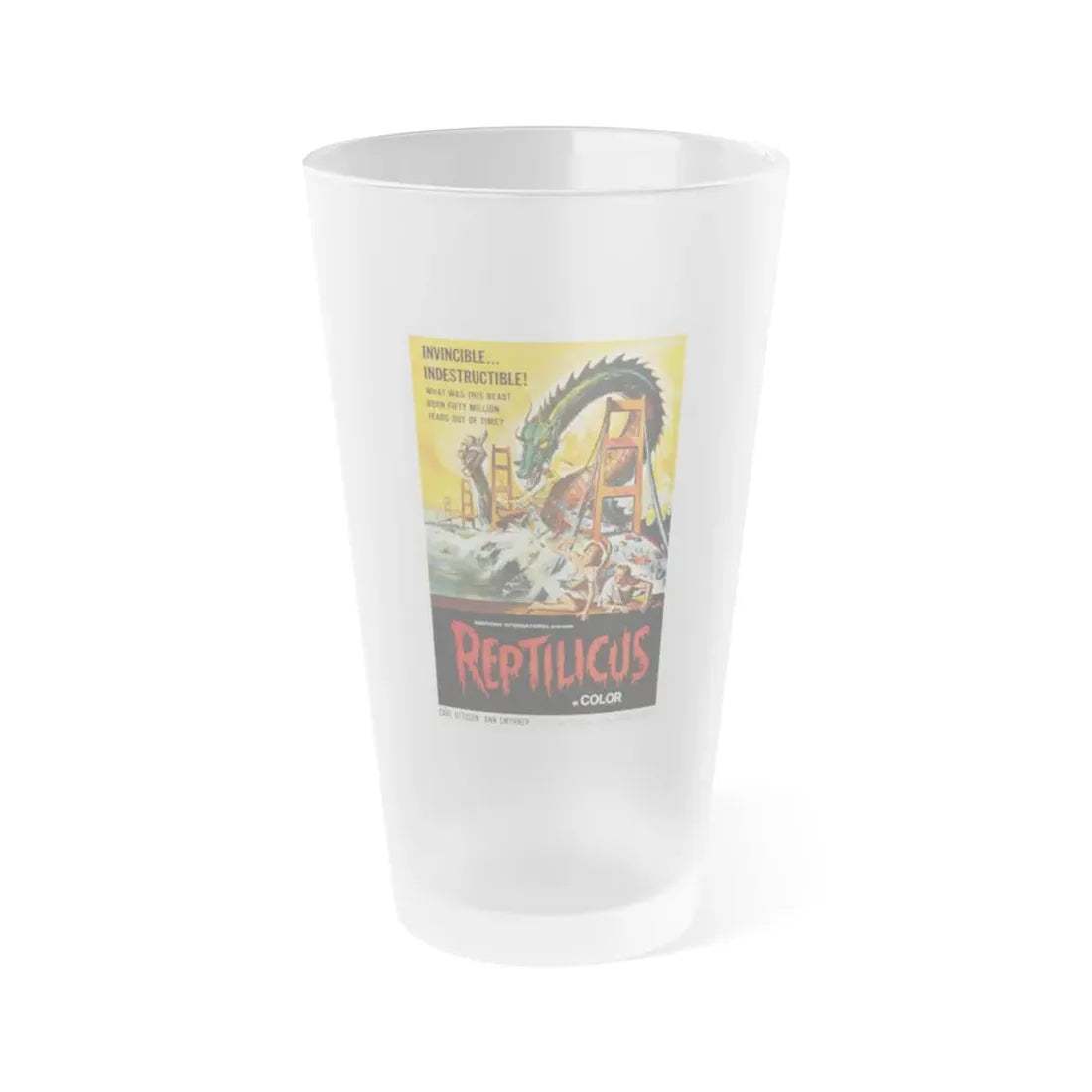 REPTILICUS 1961 Movie Poster - Frosted Pint Glass 16oz Default Title - Go Mug Yourself