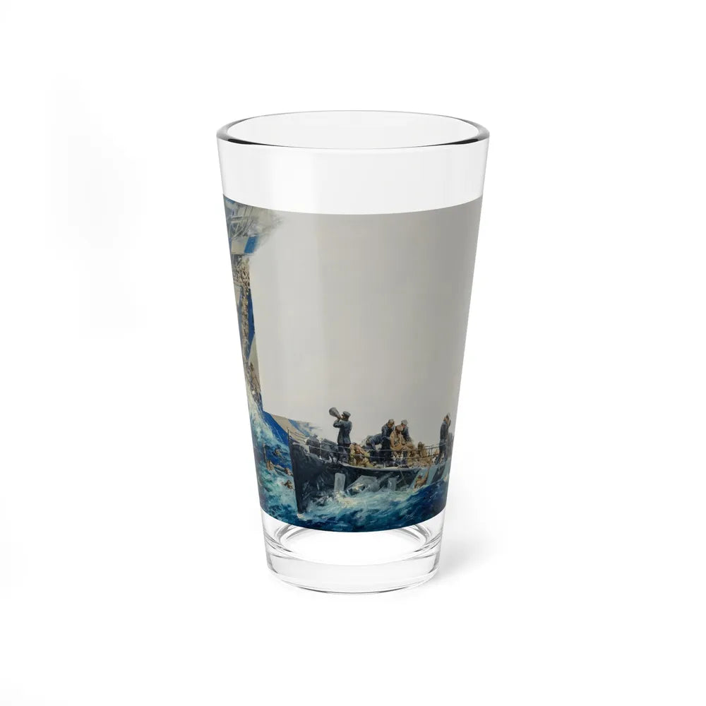 Rescue at Sea (Magazine Illustration) Pint Glass 16oz-16oz-Go Mug Yourself