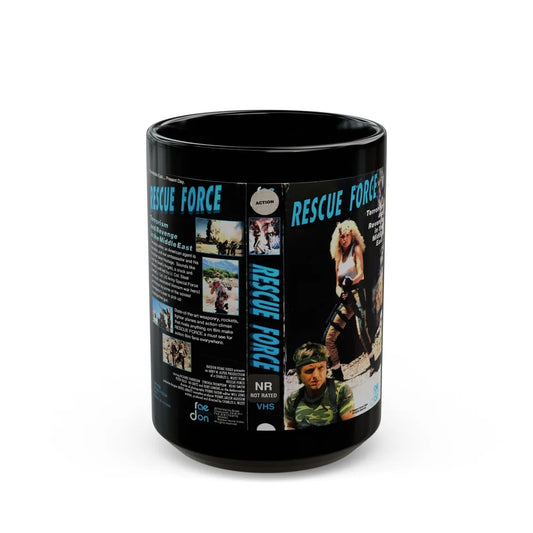 RESCUE FORCE (VHS COVER) - Black Coffee Mug-15oz-Go Mug Yourself