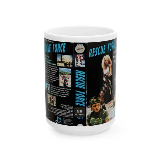 RESCUE FORCE (VHS COVER) - White Coffee Mug 15oz - Go Mug Yourself