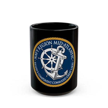 Reserve Component Comm Great Lakes Navy Reg Mid At (U.S. Navy) Black Coffee Mug-15oz-Go Mug Yourself