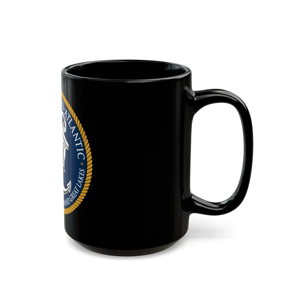 Reserve Component Comm Great Lakes Navy Reg Mid At (U.S. Navy) Black Coffee Mug-Go Mug Yourself