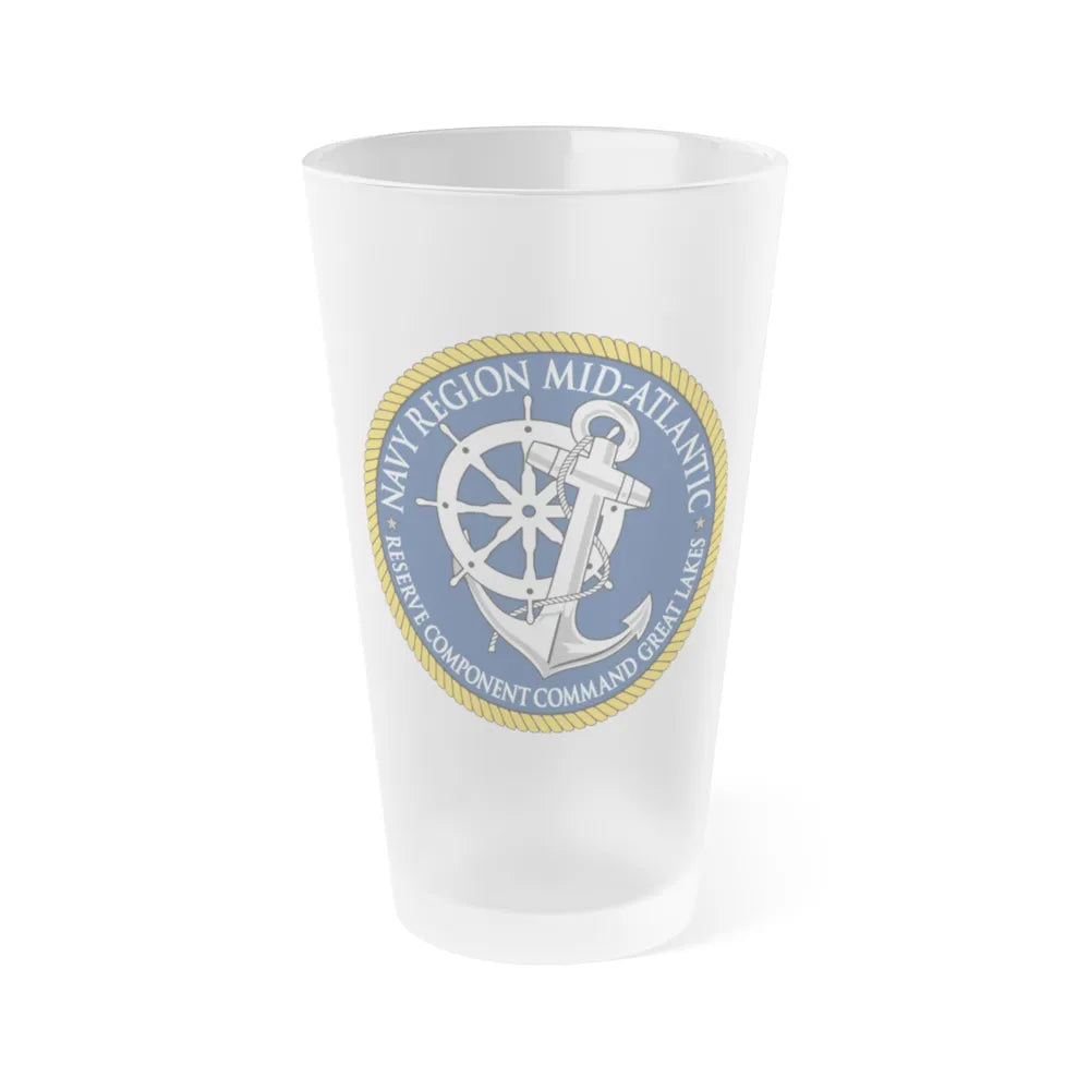 Reserve Component Comm Great Lakes Navy Reg Mid At (U.S. Navy) Frosted Pint Glass 16oz-Go Mug Yourself