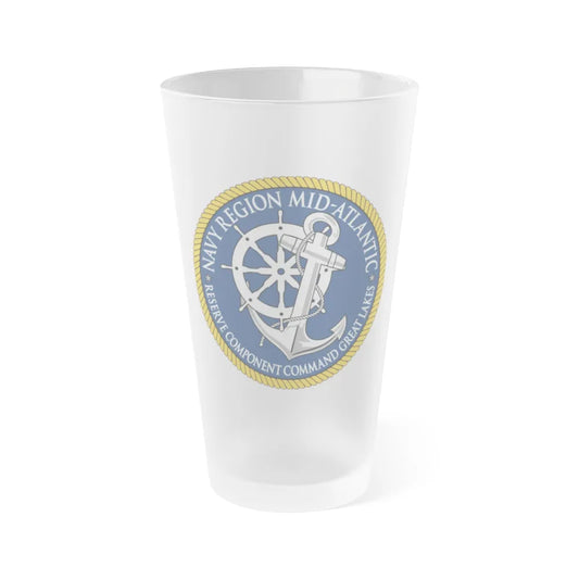 Reserve Component Comm Great Lakes Navy Reg Mid At (U.S. Navy) Frosted Pint Glass 16oz-Go Mug Yourself