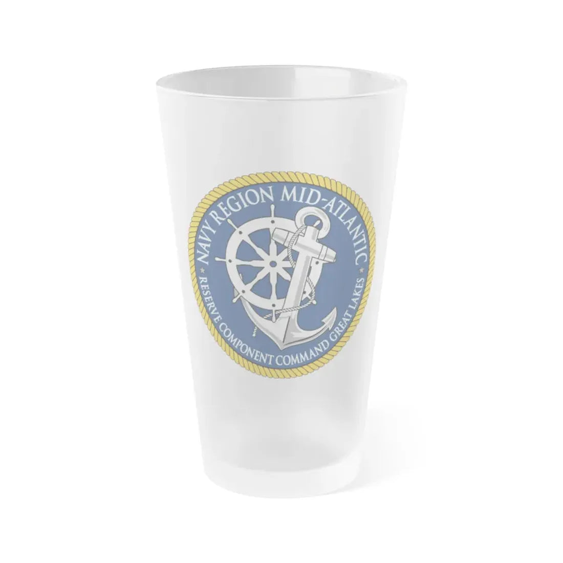 Reserve Component Comm Great Lakes Navy Reg Mid At (U.S. Navy) Frosted Pint Glass 16oz Default Title - Go Mug Yourself