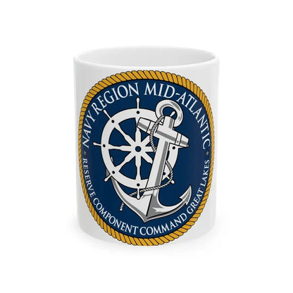 Reserve Component Comm Great Lakes Navy Reg Mid At (U.S. Navy) White Coffee Mug 11oz - Go Mug Yourself