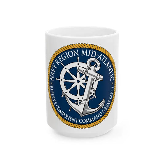 Reserve Component Comm Great Lakes Navy Reg Mid At (U.S. Navy) White Coffee Mug 15oz - Go Mug Yourself