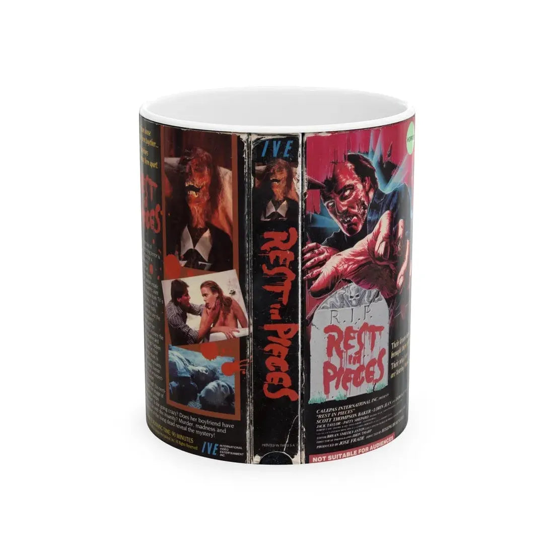 REST IN PIECES (VHS COVER) - White Coffee Mug 11oz - Go Mug Yourself