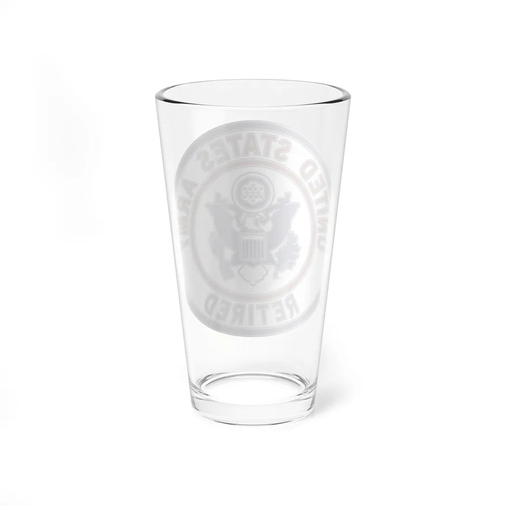 Retired Service Identification Badge 2 (U.S. Army) Pint Glass 16oz-Go Mug Yourself