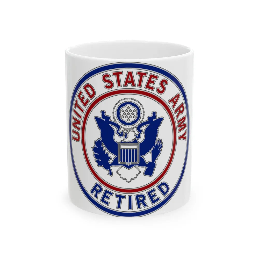 Retired Service Identification Badge 2 (U.S. Army) White Coffee Mug-11oz-Go Mug Yourself