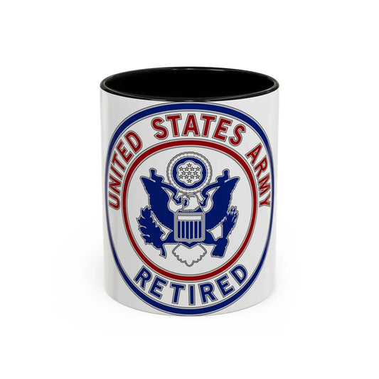 Retired Service Identification Badge 2 (U.S. Army) Accent Coffee Mug 11oz Black - Go Mug Yourself