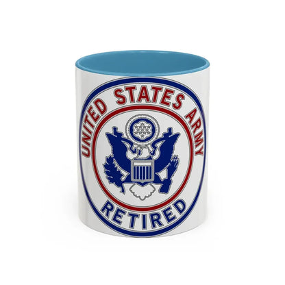 Retired Service Identification Badge 2 (U.S. Army) Accent Coffee Mug 11oz Light Blue - Go Mug Yourself