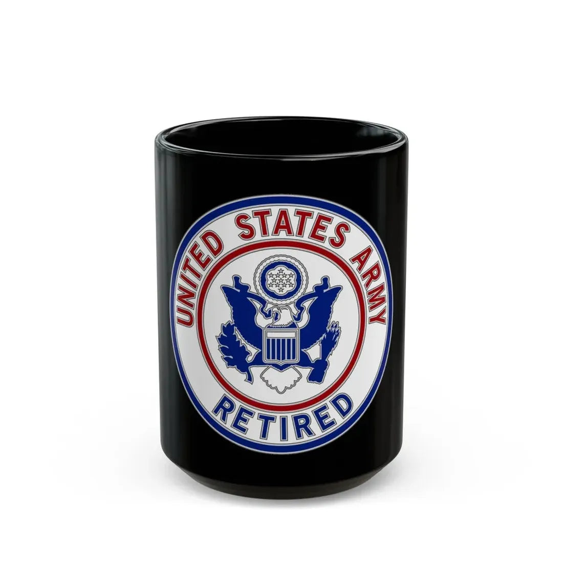 Retired Service Identification Badge 2 (U.S. Army) Black Coffee Mug 15oz - Go Mug Yourself