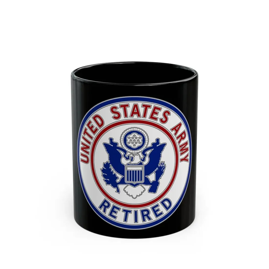 Retired Service Identification Badge 2 (U.S. Army) Black Coffee Mug - Go Mug Yourself