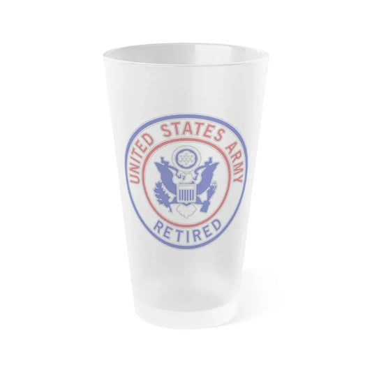 Retired Service Identification Badge 2 (U.S. Army) Frosted Pint Glass 16oz Default Title - Go Mug Yourself