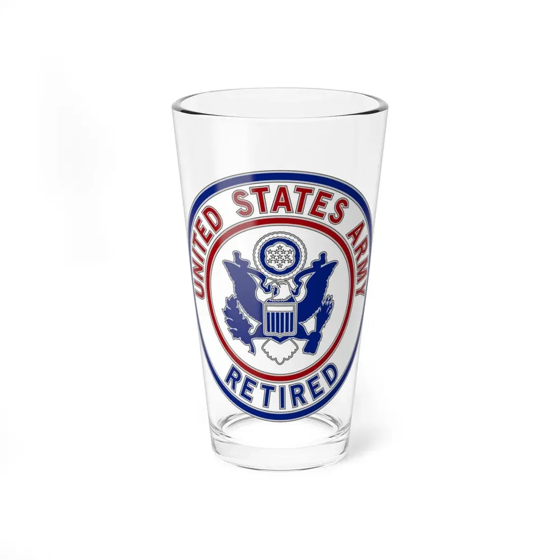 Retired Service Identification Badge 2 (U.S. Army) Pint Glass 16oz 16oz - Go Mug Yourself