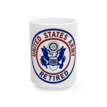 Retired Service Identification Badge 2 (U.S. Army) White Coffee Mug 15oz - Go Mug Yourself