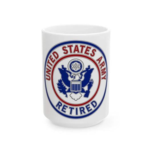 Retired Service Identification Badge 2 (U.S. Army) White Coffee Mug 15oz - Go Mug Yourself