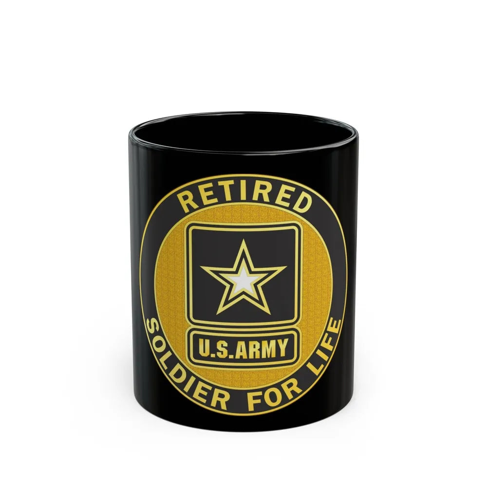 Retired Service Identification Badge (U.S. Army) Black Coffee Mug-11oz-Go Mug Yourself