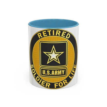 Retired Service Identification Badge (U.S. Army) Accent Coffee Mug 11oz Light Blue - Go Mug Yourself