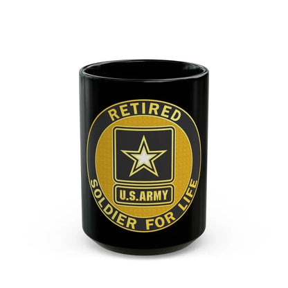 Retired Service Identification Badge (U.S. Army) Black Coffee Mug 15oz - Go Mug Yourself