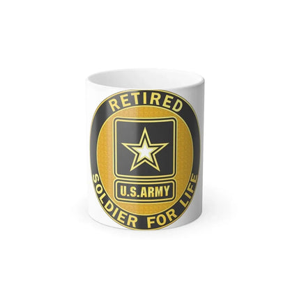 Retired Service Identification Badge (U.S. Army) Color Changing Coffee Mug 11oz - Go Mug Yourself